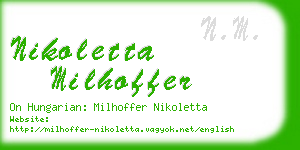 nikoletta milhoffer business card